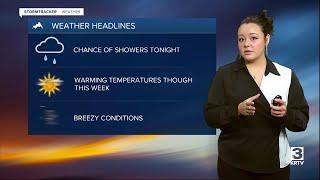 Breezy conditions overnight; warming temperatures ahead