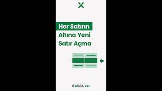 Excel'de Her Satırın Altına Yeni Satır Eklemenin Hızlı Yolu  | #EXCEL 751 | #shorts