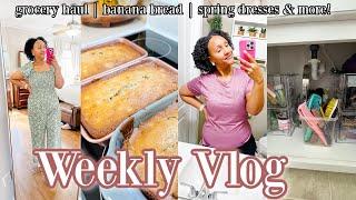 VLOG: Grocery Haul, Best Banana Bread Recipe, Spring Dresses Try-On, Organizing, Fridge Deep Clean