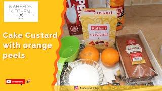 Custard Cake jelly with orange peels | Easy and healthy dessert recipe by Naheed's Kitchen UK 2 PK