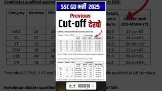 SSC GD 2025 | SSC GD Previous Cut Off #motivation #sscgd #sscexams