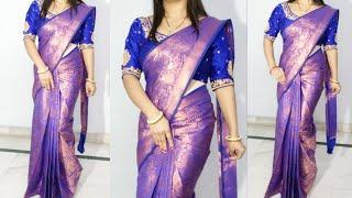 How to wear pre pleated saree | saree draping with prepleated saree | pre pleated silk saree draping