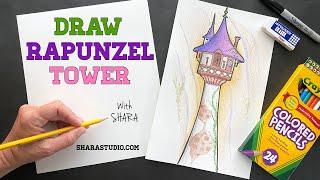 Draw Rapunzel‘s tower