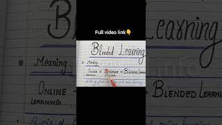 Blended learning/What is Blended learning /definition of blended learning #trending @Studywithsabhya