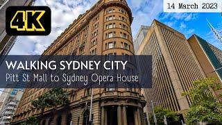 Walking Sydney City Centre, Pitt Street - 14 March 2023 (4K)