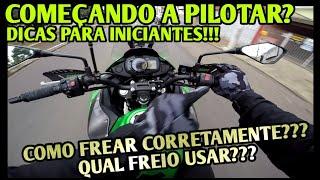 DICAS DE PILOTAGEM PARA INICIANTES: Como frear corretamente! - Professor Moto