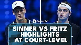 Jannik Sinner vs Taylor Fritz Highlights At Court-Level | Nitto ATP Finals 2024