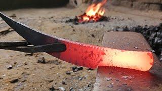 Blacksmith make a knife from a nut with your own hands