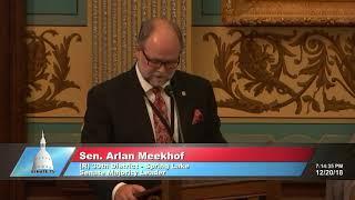 Sen. Meekhof delivers farewell address to the Michigan Senate