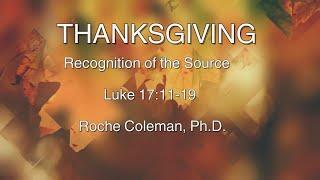 Thanksgiving: Recognition of the Source