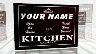 Personalized Custom Kitchen Coffee Stretched Canvas Print Decor Sign