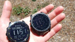 Garmin Tactix Amoled. Screen comparison in sunlight Oled vs. MIP