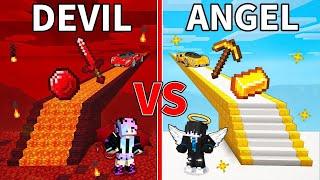 ANGEL Bridge vs DEVIL Bridge Survive Battle in Minecraft