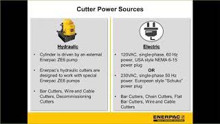 Training Webinar For The Enerpac Industrial Cutters