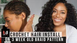 BOBBI BOSS PINEAPPLE DEEP & OCEAN WAVE CROCHET HAIR INSTALL REUSING OLD BRAID PATTERN| LIA LAVON