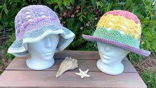 ️ Shore Thing ~ Crochet Bucket Hat ~ Fits Youth to Adult / Styled Floppy or Brimmed!! ️