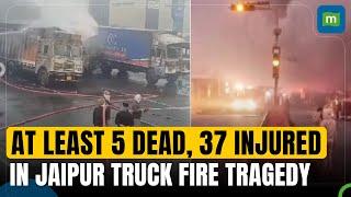 Jaipur-Ajmer Highway Tragedy: At least 5 Dead, 37 Injured as Chemical Truck Causes Massive Fire