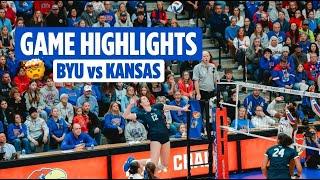 BYU Women's Volleyball vs #11 Kansas | Full Game Highlights (2024)