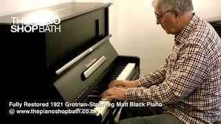 Fully Restored 1921 Grotrian-Steinweg 120 Matt Black Upright Piano @ The Piano Shop, Bath