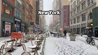 2025 New York Snow Walk 4k Manhattan Virtual Tour