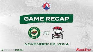 Iowa Wild vs Charlotte Checkers Game Highlights | 11.29.2024