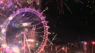 Full New Years Eve 2015 celebrations Fireworks #London UK HD #London2015