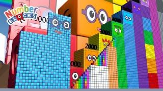 Numberblocks Step Squad 1 to 500 vs 15,000 - Count to 25,000,000 Song - Learn to Count BIG Numbers