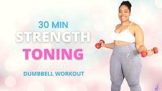 PLUS SIZE Full Body 30 Minute Dumbbell Workout for Toning & Strength Training, ALL STANDING