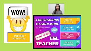 Be a home-based ESL tutor and get a P10,000 welcome pay! HIGHEST SALARY RATE