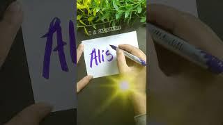 Alisha name letter #nvcalligraphy #shorts #lettering #calligraphy #alisha