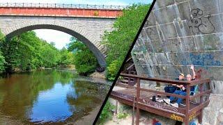 Echo Bridge and Hemlock Gorge, Newton, Mass. — Exploring by Drone with my 90-Year-Old Father