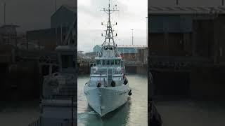 HMC Vigilant Departing Holyhead's Old Harbour.  #militarylife #boats #ukmilitary