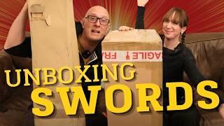 How Many Can You Name? MASSIVE Swords UNBOXING with Matt Easton & @lucykatecrochet