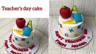 Teacher’s Day cake ideas | How to make apple without fondant | chocolate chip cake recipe