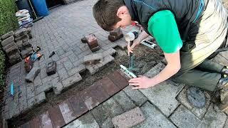 repairing a block paving driveway entrance