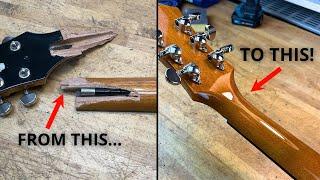 Broken Guitar Headstock - Invisible Repair!