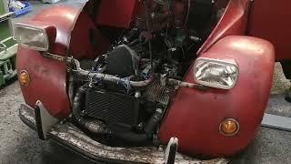 Citroen 2CV mit BMW R1100RS Boxermotor! Ton an!