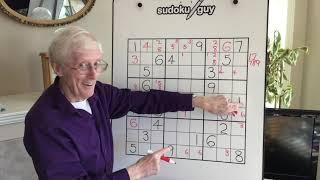 Sudoku Tutorial #62. How to spot an X wing using rows, and then knowing what to do!