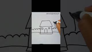 simple scenery drawing #very easy# art and Craft with Sangita# viralshorts