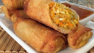 How To Make Vegetable Egg Rolls-Chinese Food Recipes-Veggie Restaurant Style