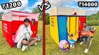 Overnight Survival Challenge || Low Budget Duck Tape Tape House Challenge  ₹1200 vs ₹14000