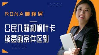 公民入籍和枫叶卡续签的条件区别｜加拿大衣食住行｜Rona实话实说加拿大