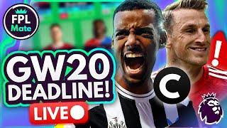 FPL GW20 DEADLINE STREAM ⏰ TEAM NEWS & LEAKS!  | Gameweek 20 Fantasy Premier League 24/25