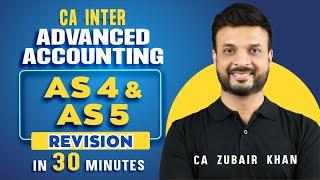 CA Inter Revision I AS 4 Event Occurring After the BS Date  & AS 5 Net Profit | CA Zubair Khan