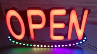 New LED OPEN Sign colorful with switching 2 mode