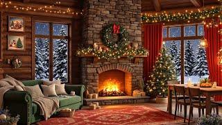  Calm Christmas Piano Music with Cozy Fireplace Ambience ️ Peaceful Winter Evening Vibes 