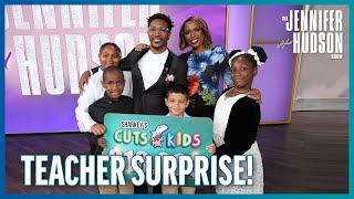 Jennifer Hudson & Sharkey’s Cuts for Kids Surprise Teacher Who Gives Free Haircuts