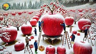 How Japanese Farmers Harvest Snow Apple: How to Store Apple Under Snow | Farming Documentary