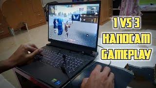 1 VS 3 Laptop Handcam Gameplay || FreeFire Handcam Gameplay #trending