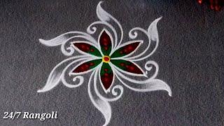 2 Amazing Traditional Muggulu  24/7 Rangoli  Latest Kolam Designs  Geethala Muggulu  Small kolam